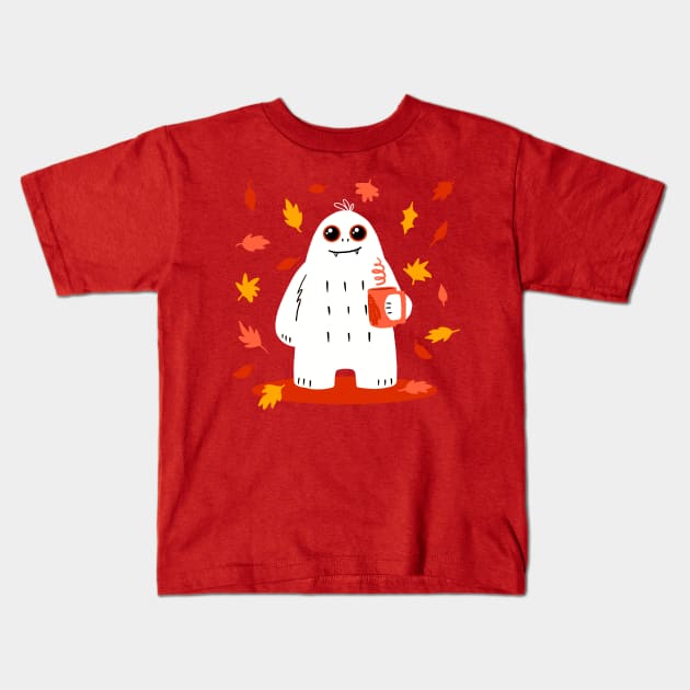 Seasonal Yeti - Autumn Kids T-Shirt by tigerbright